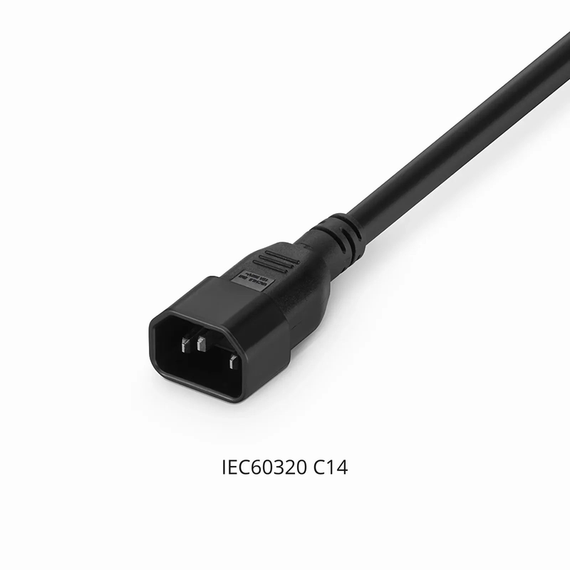 SFPS 3ft (0.9m) IEC60320 C14 to IEC60320 C15 14AWG 250V/15A Power Cord, Black