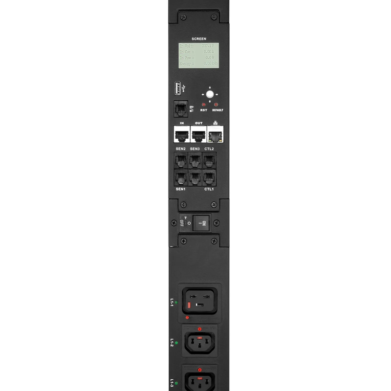 SFPS 7.20kW Single-Phase 30A/240V Switched Rack PDU, 21 x C13 & 3 x C19 Outlets, NEMA L6-30P Plug, 10ft Cord, 0U Vertical