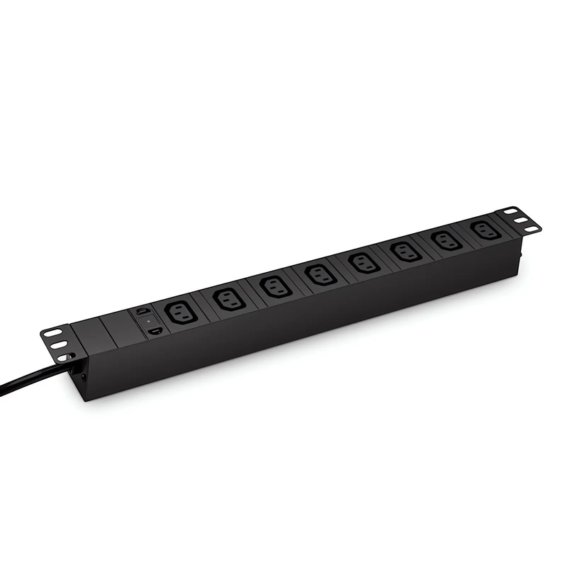SFPS 1.20kW Single-Phase 10A/120V Basic Rack PDU, 8 x C13 Outlets, IEC320 C14 Plug, 10ft Cord, 1U Rack-Mount