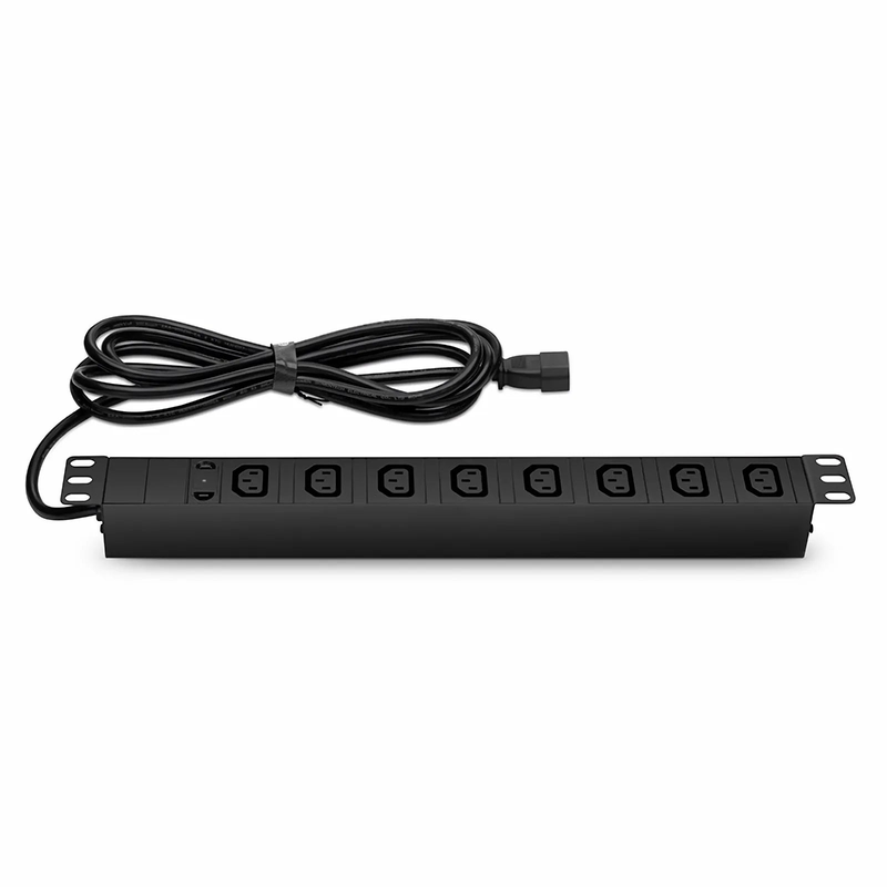 SFPS 1.20kW Single-Phase 10A/120V Basic Rack PDU, 8 x C13 Outlets, IEC320 C14 Plug, 10ft Cord, 1U Rack-Mount