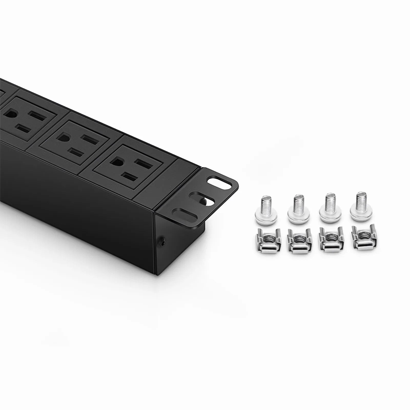 SFPS 1.88kW Single-Phase 15A/125V Basic Rack PDU, 8 x NEMA 5-15R Outlets, NEMA 5-15P Plug, 6.6ft Cord, 1U Rack-Mount