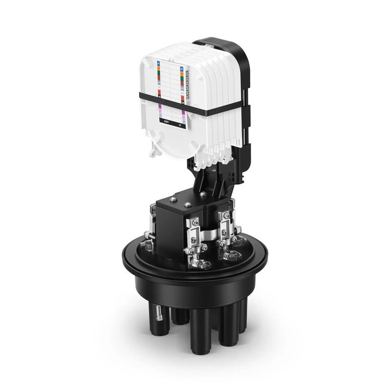 SFPS 72 Fibers 1In-4Out Dome Fiber Optic Splice Closure, Mechanical Seal and Heat Shrink Seal, with 1 Pre-installed Splice Tray