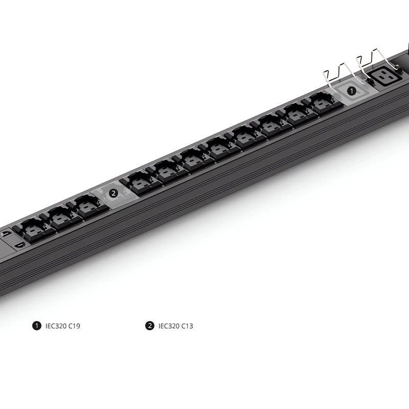 SFPS 21.06kW 3-Phase 32A/380V Basic Rack PDU, 36 x C13 & 6 x C19 Outlets, IEC309 32A 3P + N + E Plug, 3ft Cord, 0U Vertical