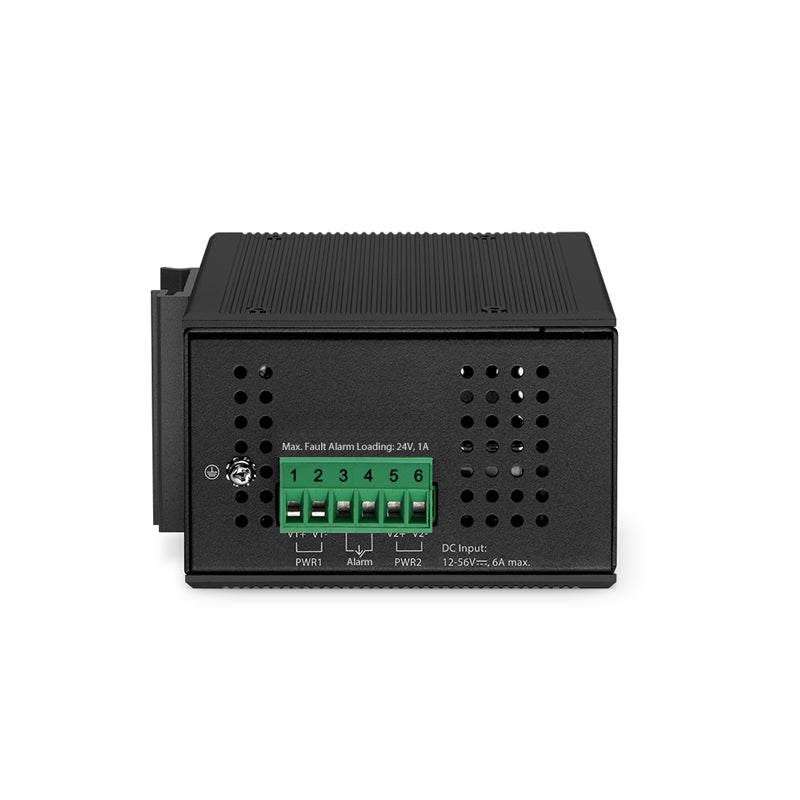 SFPS Industrial Unmanaged 2x 10/100/1000Base-T RJ45 to 2x 100/1000Base-X SFP Gigabit PoE++ Ethernet Media Converter