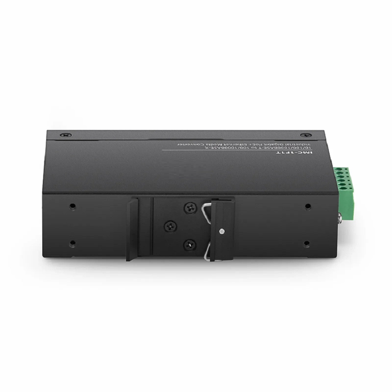 SFPS Industrial Unmanaged 1x 10/100/1000Base-T RJ45 to 1x 100/1000Base-X SFP Gigabit PoE+ Ethernet Media Converter