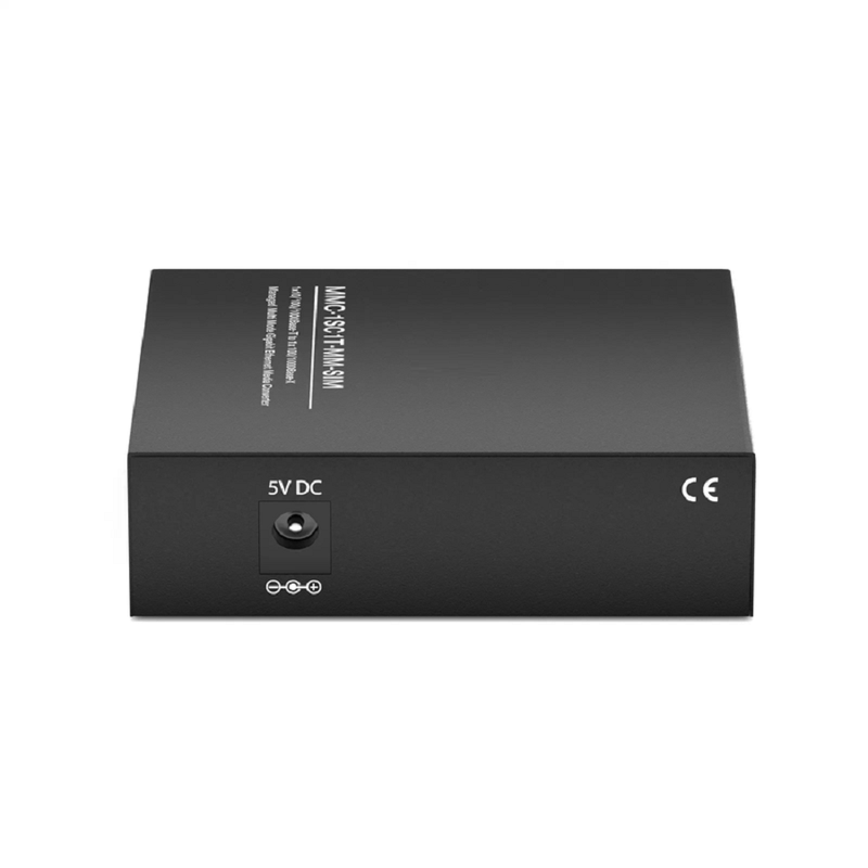 SFPS Managed 1x 10/100/1000Base-T RJ45 to 1x 100/1000Base-X Multimode SC Duplex 850nm 550m Gigabit Ethernet Media Converter, Slide-in Module, American Plug Standard