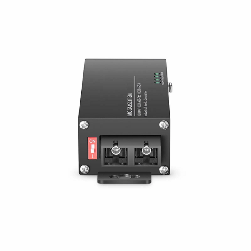 SFPS Mini Industrial Unmanaged 1x 10/100/1000Base-T RJ45 to 1x 1000Base-X Single Mode SC 1310nm 20km Gigabit Ethernet Media Converter, American Plug Standard