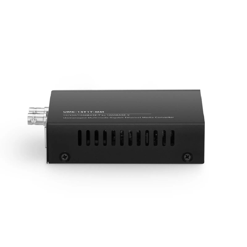 SFPS Unmanaged 1x 10/100/1000Base-T RJ45 to 1x 1000Base-X Multimode ST 850nm 220/550m Gigabit Ethernet Media Converter, British Plug Standard