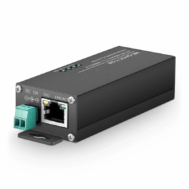 SFPS Mini Industrial Unmanaged 1x 10/100/1000Base-T RJ45 to 1x 1000Base-X Single Mode SC 1310nm 20km Gigabit Ethernet Media Converter, American Plug Standard