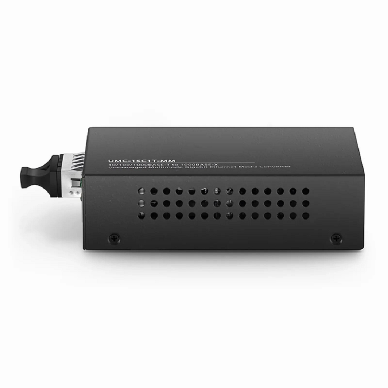 SFPS Unmanaged 1x 10/100/1000Base-T RJ45 to 1x 1000Base-X Single Mode SC 1310nm 10km Gigabit Ethernet Media Converter, European Plug standard