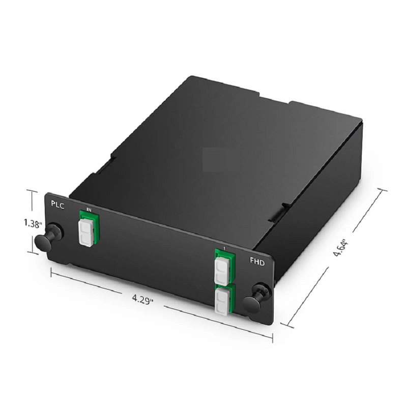 SFPS 1 x 4 PLC Fiber Splitter, Standard FHD Cassette LC/APC, Singlemode, for Optical LAN