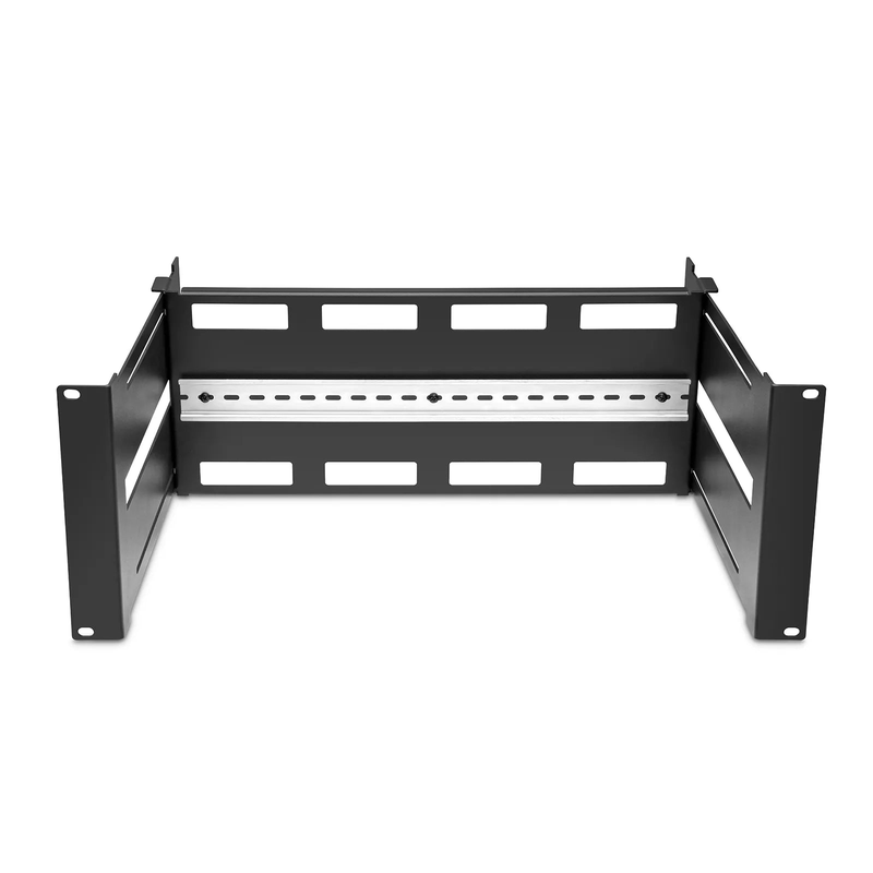 SFPS Adjustable DIN Rail Bracket for EIA 19" Mount, 4U, Black
