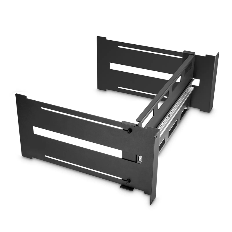 SFPS Adjustable DIN Rail Bracket for EIA 19" Mount, 4U, Black
