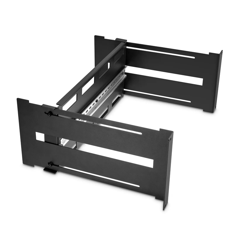 SFPS Adjustable DIN Rail Bracket for EIA 19" Mount, 4U, Black