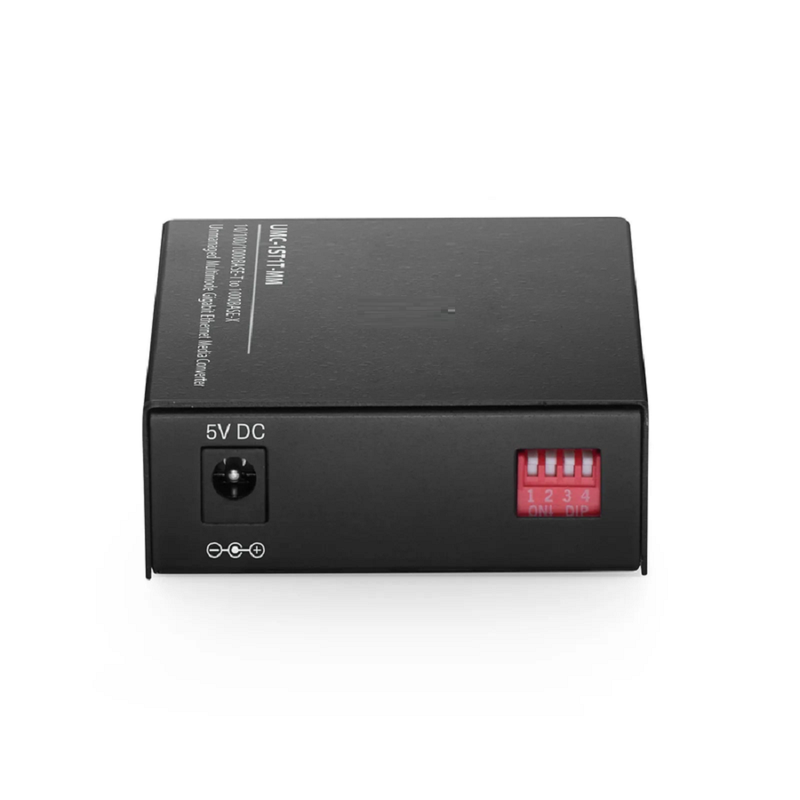SFPS Unmanaged 1x 10/100/1000Base-T RJ45 to 1x 1000Base-X Multimode ST 850nm 220/550m Gigabit Ethernet Media Converter, American Plug Standard