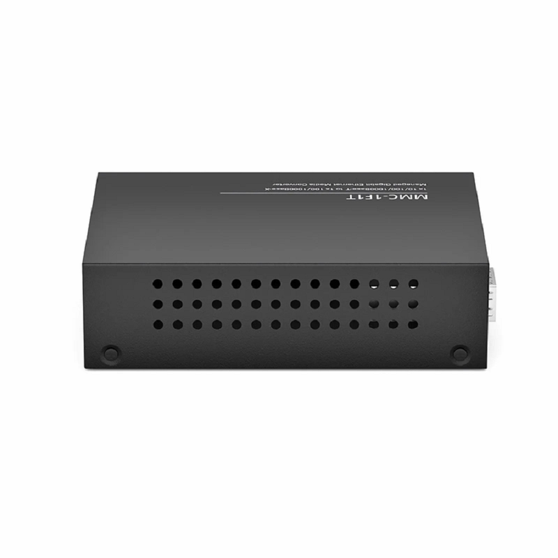 SFPS Managed 1x 10/100/1000Base-T RJ45 to 1x 100/1000Base-X SFP Gigabit Ethernet Media Converter, American Plug Standard