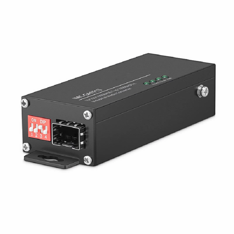 SFPS Mini Industrial Unmanaged 1x 10/100/1000Base-T RJ45 to 1x 1000Base-X SFP Gigabit Ethernet Media Converter, British Plug Standard