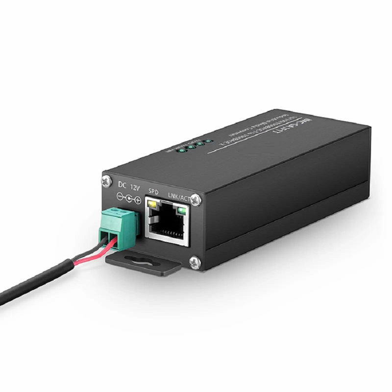 SFPS Mini Industrial Unmanaged 1x 10/100/1000Base-T RJ45 to 1x 1000Base-X SFP Gigabit Ethernet Media Converter, European Plug Standard