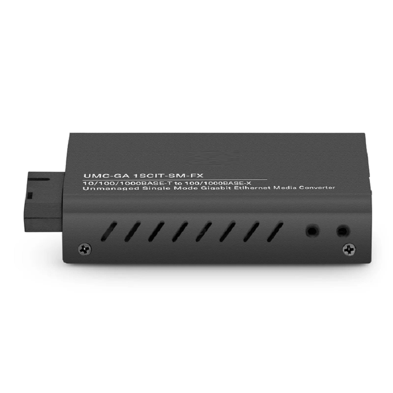SFPS Mini Unmanaged 1x 10/100/1000Base-T RJ45 to 1x 100/1000Base-X Single Mode SC 1310/1550nm 20km Gigabit Ethernet Media Converter, American Plug Standard