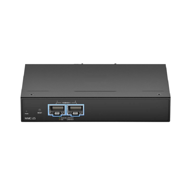 SFPS Managed 1x 10GBase-X to 1x 10GBase-X 2SFP+ 10Gigabit Ethernet Media Converter, European Plug standard