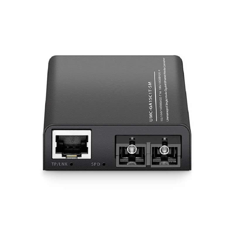 SFPS Mini Unmanaged 1x 100M/1G/2.5G/5G/10GBase-T RJ45 to 1x 10GBase-X SFP+ 10Gigabit Ethernet Media Converter, American Plug Standard
