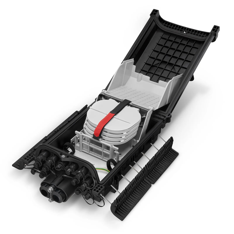 SFPS Fully Pre-Terminated Fiber Distribution Hub Box for Quick ODN, 1 Uncut Port, 13 SC/APC Hardened Adapters, Mechanical Seal, Supports 1:2/1:4/1:8 Mini Splitters, PP+GF, IP68, Wall/Pole/Aerial Mount, Indoor/Outdoor