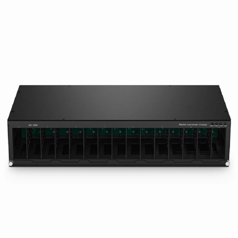 SFPS 15 Slots Media Converter Chassis, 19'' Rack Mount, Single Power AC 100~240V