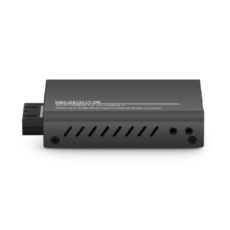 SFPS Mini Unmanaged 1x 10/100/1000Base-T RJ45 to 1x 100/1000Base-X Single Mode SC 1310nm 10km Gigabit Ethernet Media Converter, British Plug Standard