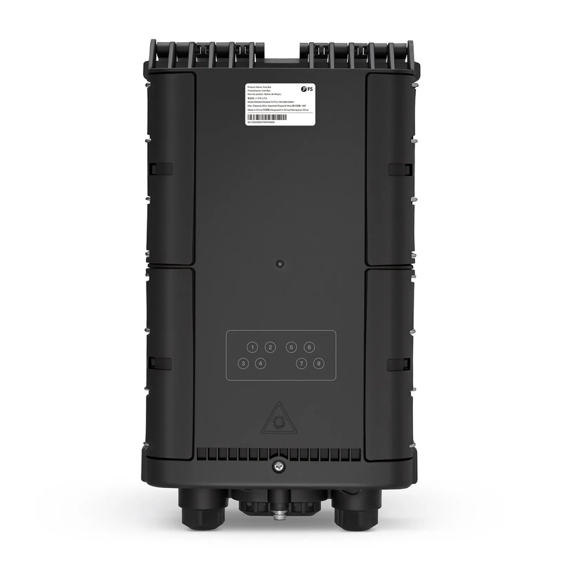 SFPS Fully Pre-Terminated Fiber Distribution Hub Box for Quick ODN, 1 Uncut Port, 2 Branch Ports and 8 SC/APC Hardened Adapters, Mechanical Seal, Supports 1:2/1:4/1:8 Mini Splitters, PP+GF, IP68, Wall/Pole/Aerial Mount, Indoor/Outdoor