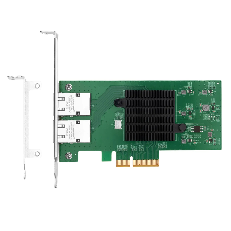 SFPS Intel E610-XAT2 Based Ethernet Network Interface Card, 10G Dual-Port RJ45, PCIe 4.0 x4, Comparable to Intel E610-XT2, Tall&Short Bracket