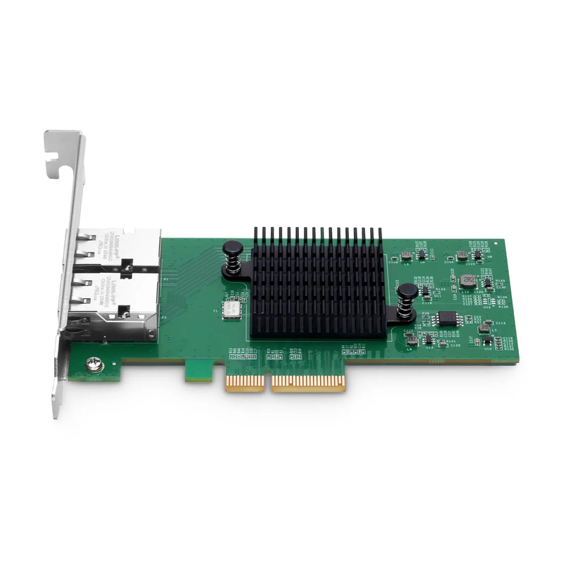 SFPS Intel E610-XAT2 Based Ethernet Network Interface Card, 10G Dual-Port RJ45, PCIe 4.0 x4, Comparable to Intel E610-XT2, Tall&Short Bracket