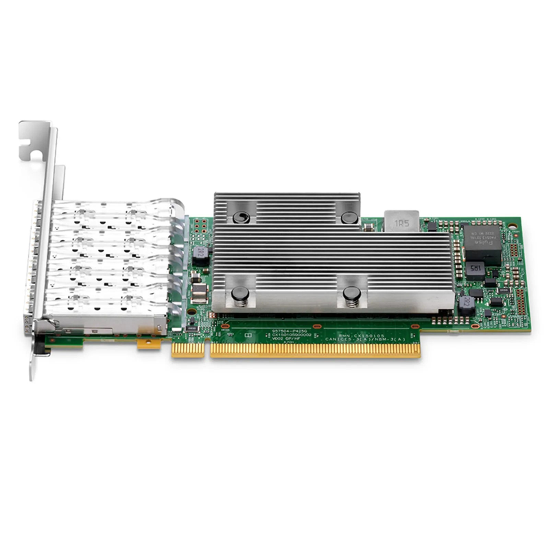 SFPS BroadcomA® BCM957504-P425G Ethernet Network Interface Card, P425G 25GbE Quad-port SFP28, PCIe 4.0 x16, Standard & Low Profile