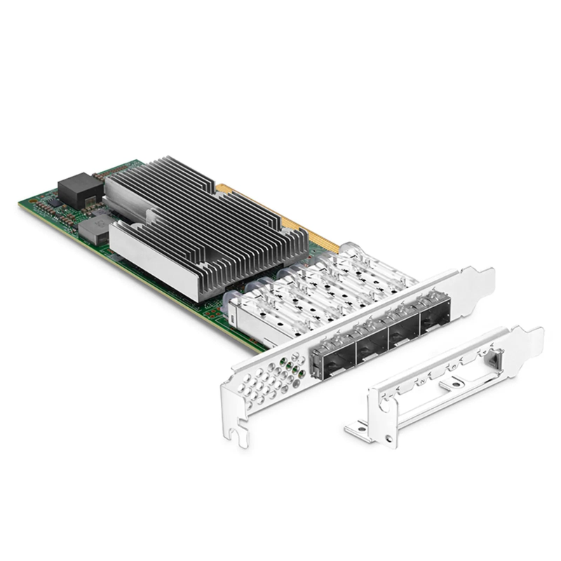 SFPS BroadcomA® BCM957504-P425G Ethernet Network Interface Card, P425G 25GbE Quad-port SFP28, PCIe 4.0 x16, Standard & Low Profile