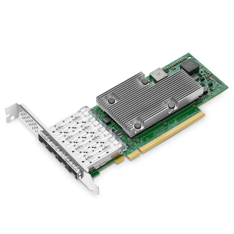 SFPS BroadcomA® BCM957504-P425G Ethernet Network Interface Card, P425G 25GbE Quad-port SFP28, PCIe 4.0 x16, Standard & Low Profile