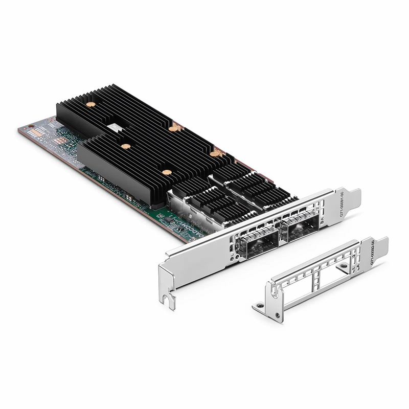 SFPS BroadcomA® BCM957608-P2200GQF00 Ethernet Network Interface Card, 200G Dual-Port QSFP112, PCIe 5.0 x 16, Standard & Low Profile