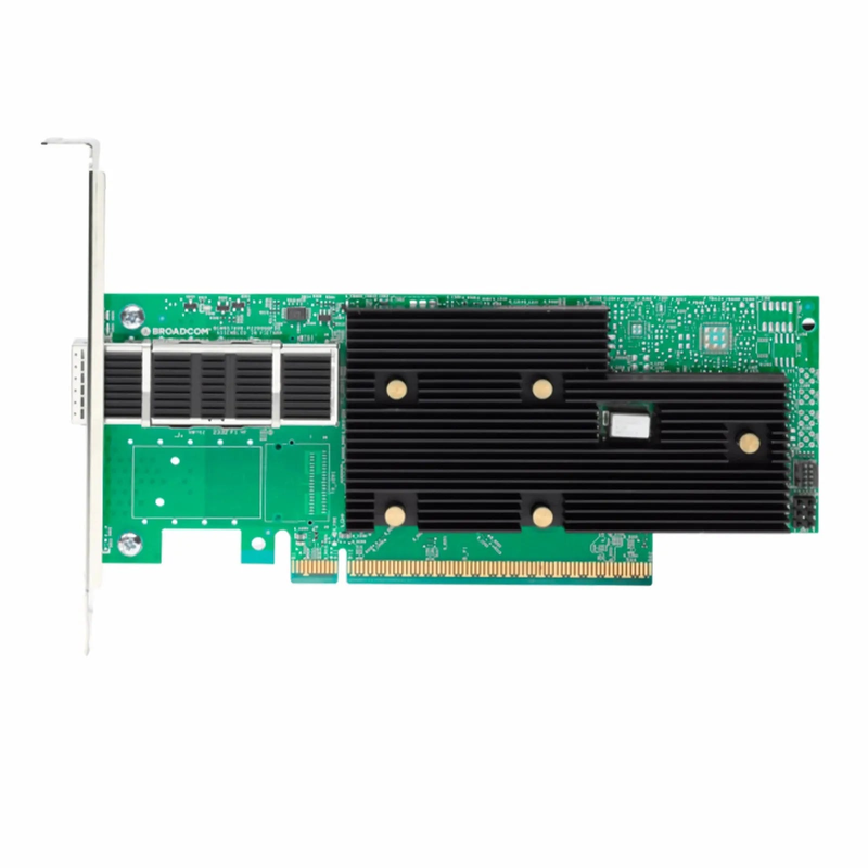 SFPS BroadcomA® BCM957608-P1400GDF00 Ethernet Network Interface Card, 400G Single-Port QSFP112-DD, PCIe 5.0 x 16, Standard & Low Profile
