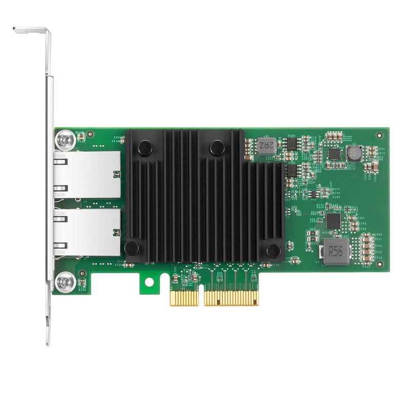SFPS Intel X550-AT2 Based Ethernet Network Interface Card, 10GBase-T Dual-Port, PCIe 3.0 x 4, Comparable to Intel X550-T2, Full Height&Low Profile