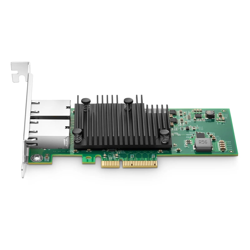 SFPS Intel X550-AT2 Based Ethernet Network Interface Card, 10GBase-T Dual-Port, PCIe 3.0 x 4, Comparable to Intel X550-T2, Full Height&Low Profile