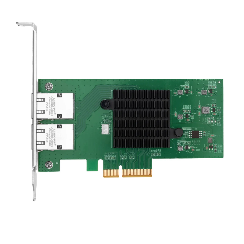 SFPS Intel E610-XAT2 Based Ethernet Network Interface Card, 10G Dual-Port RJ45, PCIe 4.0 x4, Comparable to Intel E610-XT2, Tall&Short Bracket