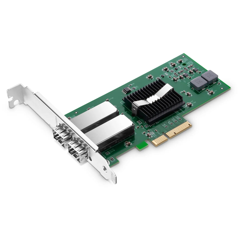 SFPS Intel I350-AM2 Based Ethernet Network Interface Card, 1G Dual-Port SFP, PCIe 2.0 x4, Comparable to Intel I350-F2, Tall&Short Bracket