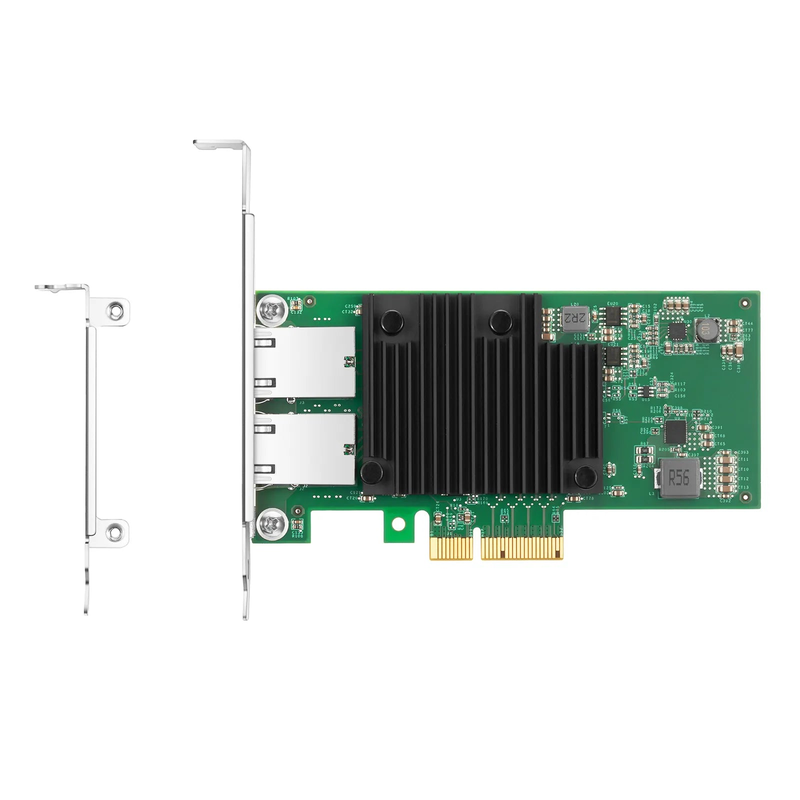 SFPS Intel X550-AT2 Based Ethernet Network Interface Card, 10GBase-T Dual-Port, PCIe 3.0 x 4, Comparable to Intel X550-T2, Full Height&Low Profile