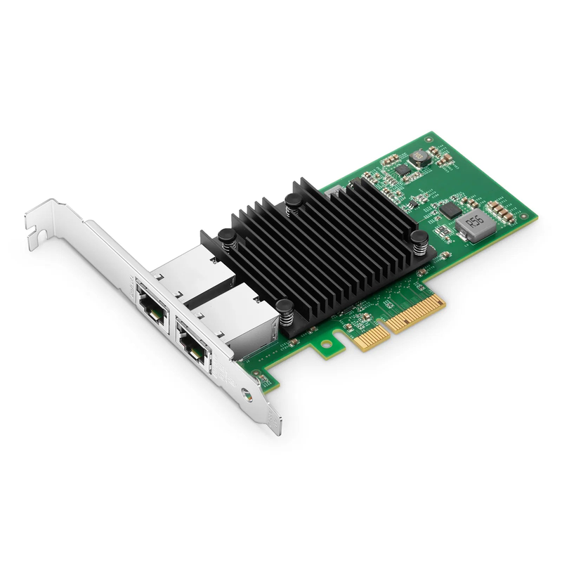 SFPS Intel X550-AT2 Based Ethernet Network Interface Card, 10GBase-T Dual-Port, PCIe 3.0 x 4, Comparable to Intel X550-T2, Full Height&Low Profile