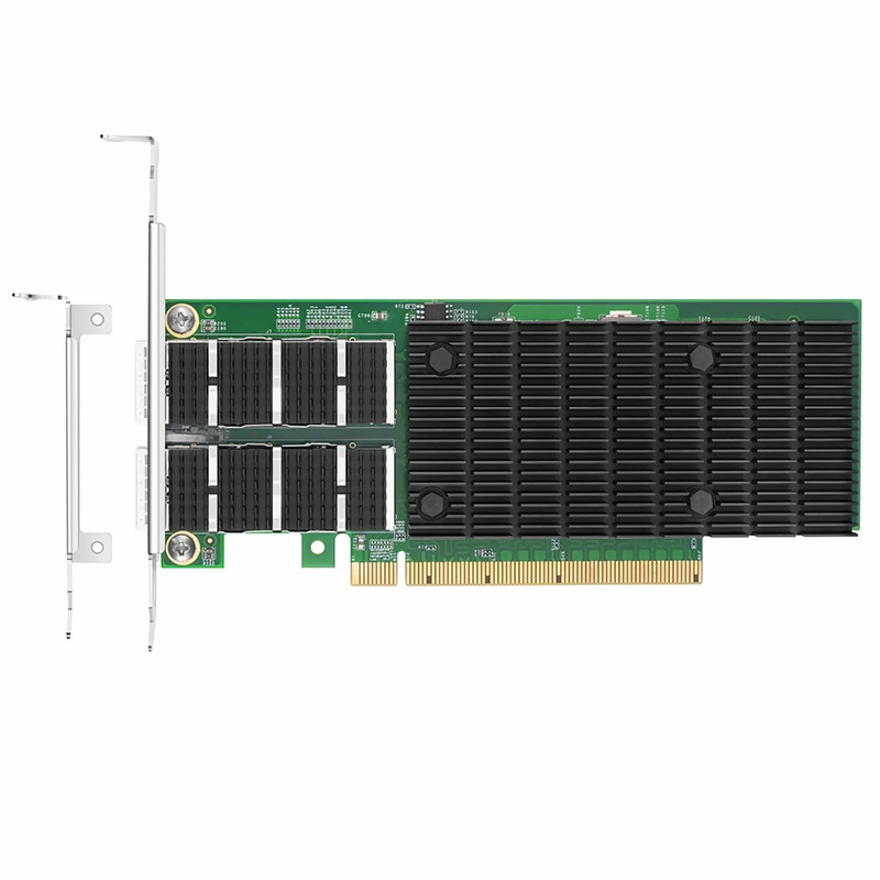 SFPS Intel E810-CAM2 Based Ethernet Network Interface Card, 100G Dual-Port QSFP28, PCIe 4.0 x 16, Comparable to Intel E810-CQDA2, Full Height&Low Profile