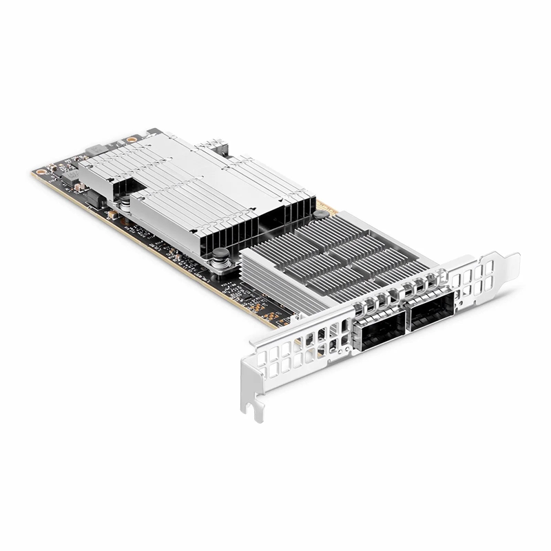 SFPS NVIDIA Mellanox MCX755106AS-HEAT ConnectXA®-7 InfiniBand & Ethernet Adapter Card 200GbE/NDR200, Dual-Port QSFP112, PCIe 5.0 x16, with x16 PCIe Extension Option, Secure Boot, Tall&Short Bracket