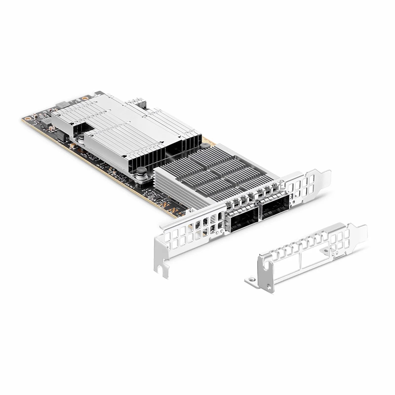 SFPS NVIDIA Mellanox MCX755106AS-HEAT ConnectXA®-7 InfiniBand & Ethernet Adapter Card 200GbE/NDR200, Dual-Port QSFP112, PCIe 5.0 x16, with x16 PCIe Extension Option, Secure Boot, Tall&Short Bracket