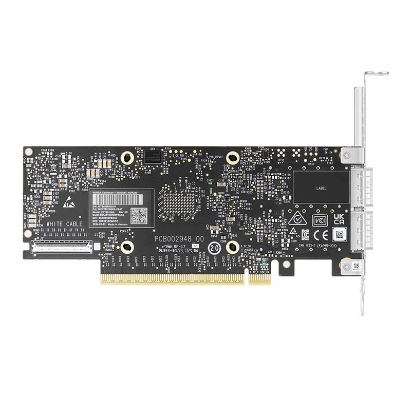 SFPS NVIDIA Mellanox MCX755106AS-HEAT ConnectXA®-7 InfiniBand & Ethernet Adapter Card 200GbE/NDR200, Dual-Port QSFP112, PCIe 5.0 x16, with x16 PCIe Extension Option, Secure Boot, Tall&Short Bracket