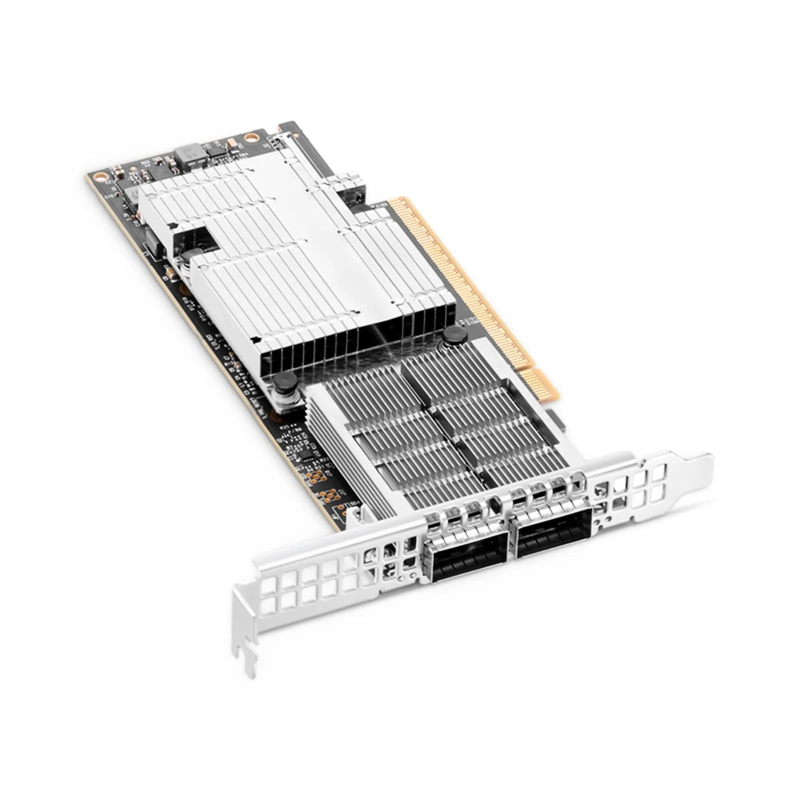 SFPS NVIDIA Mellanox MCX755106AS-HEAT ConnectXA®-7 InfiniBand & Ethernet Adapter Card 200GbE/NDR200, Dual-Port QSFP112, PCIe 5.0 x16, with x16 PCIe Extension Option, Secure Boot, Tall&Short Bracket