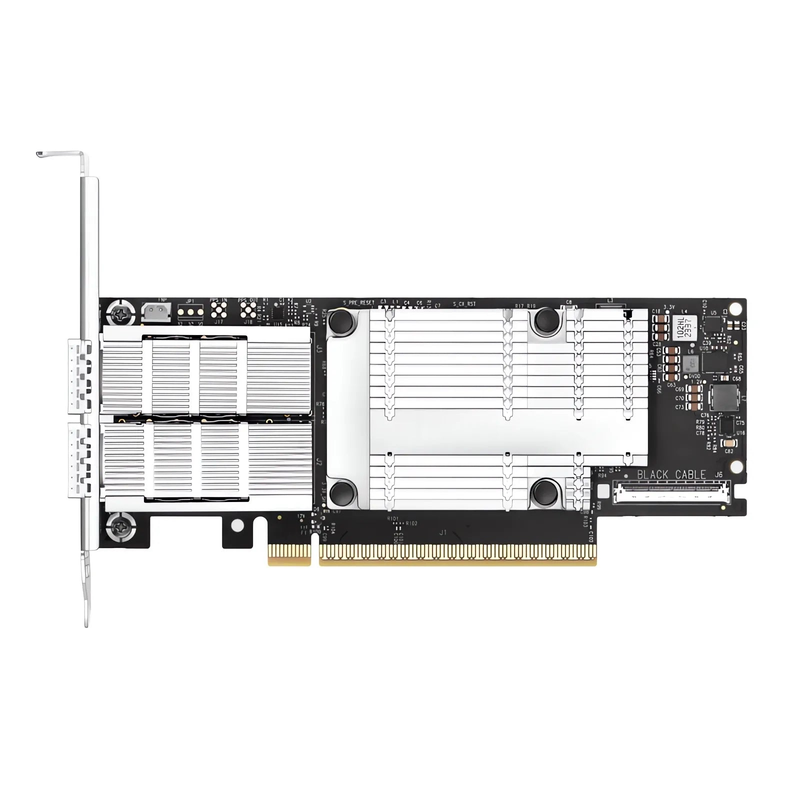 SFPS NVIDIA Mellanox MCX755106AS-HEAT ConnectXA®-7 InfiniBand & Ethernet Adapter Card 200GbE/NDR200, Dual-Port QSFP112, PCIe 5.0 x16, with x16 PCIe Extension Option, Secure Boot, Tall&Short Bracket