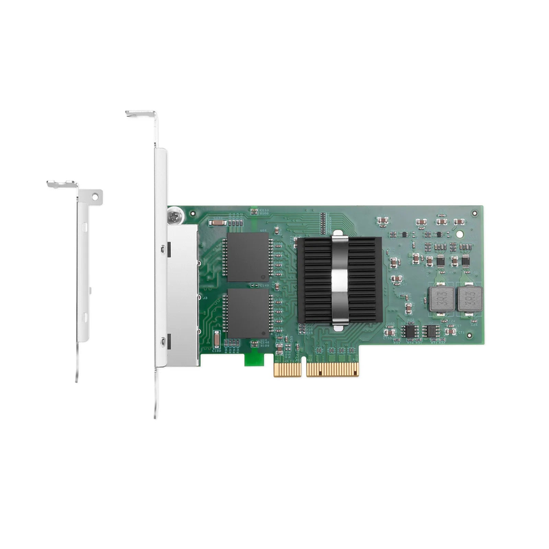 SFPS Intel I350-AM4 Based Ethernet Network Interface Card, 1G Quad-Port RJ45, PCIe 2.0 x4, Comparable to Intel I350-T4V2, Tall&Short Bracket