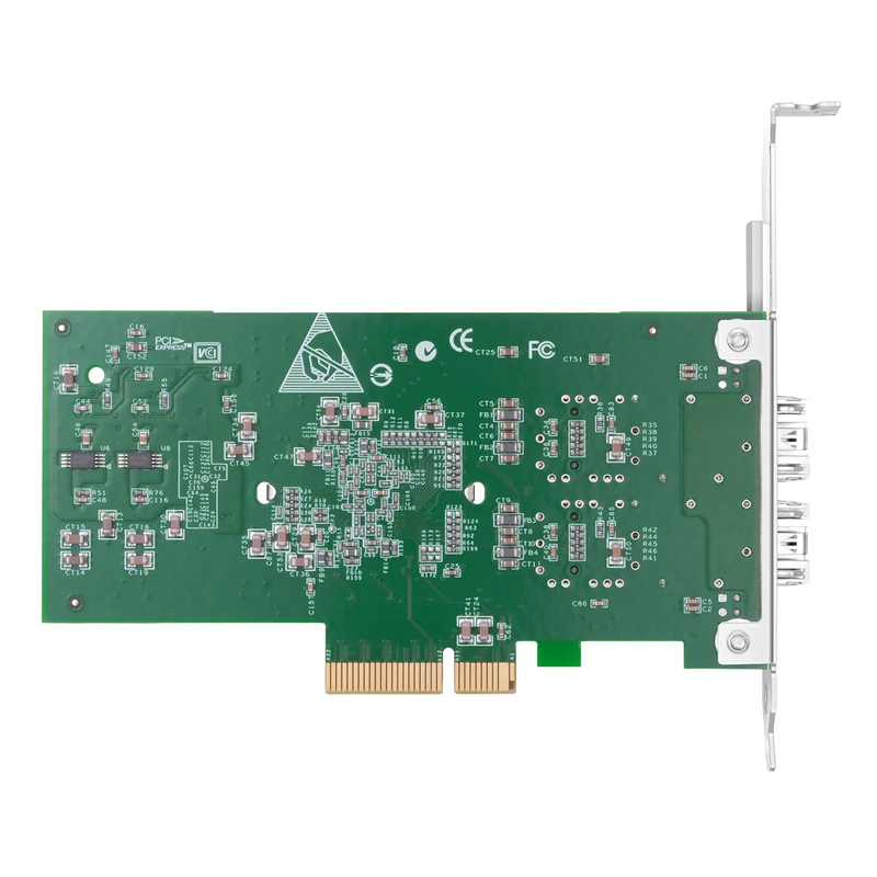 SFPS Intel I350-AM2 Based Ethernet Network Interface Card, 1G Dual-Port SFP, PCIe 2.0 x4, Comparable to Intel I350-F2, Tall&Short Bracket